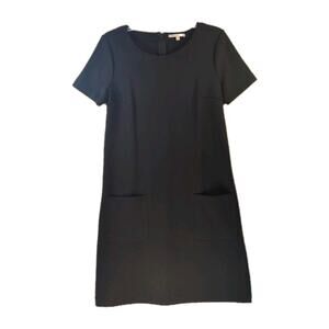 GAP Women’s Small Black Shift Dress Short Sleeve Pockets True Black Mod 60s Prep